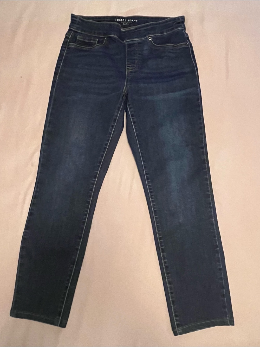 Tribal Women's Pull-On Audrey Mid-Rise Jegging Blue Jeans